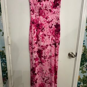 Monique Lhuillier Floral Faille Dress